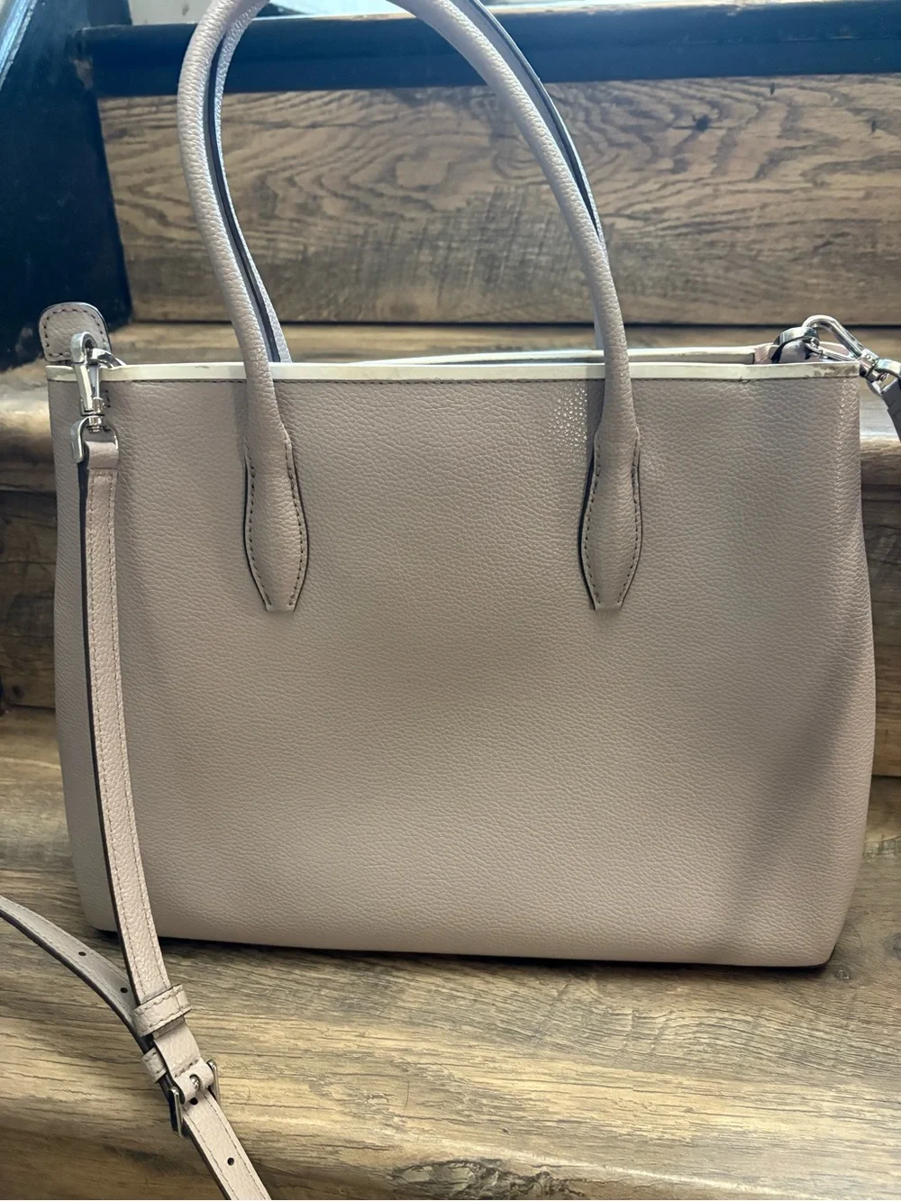 Kate Spade Gray Pebbled Leather Satchel